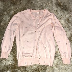 J. Crew Baby Pink Sequin Cardigan